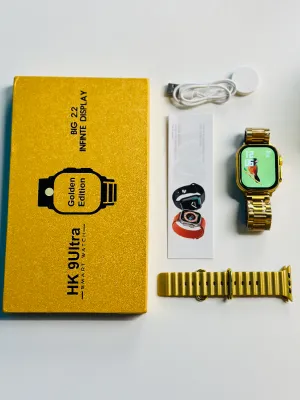 HK 9Ultra Smartwatch Golden Edition (Dual Straps) 